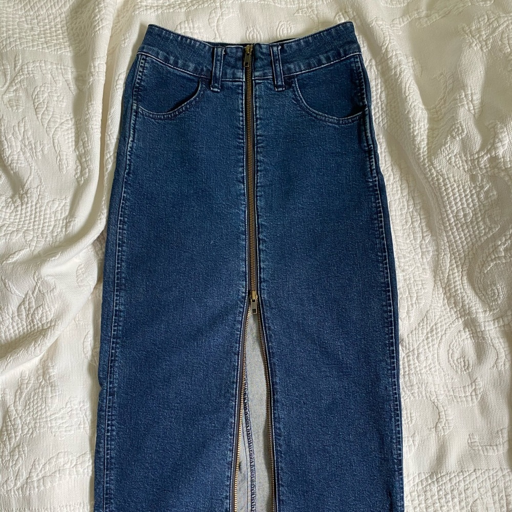 Denim pencil skirt Madewell Zipper
